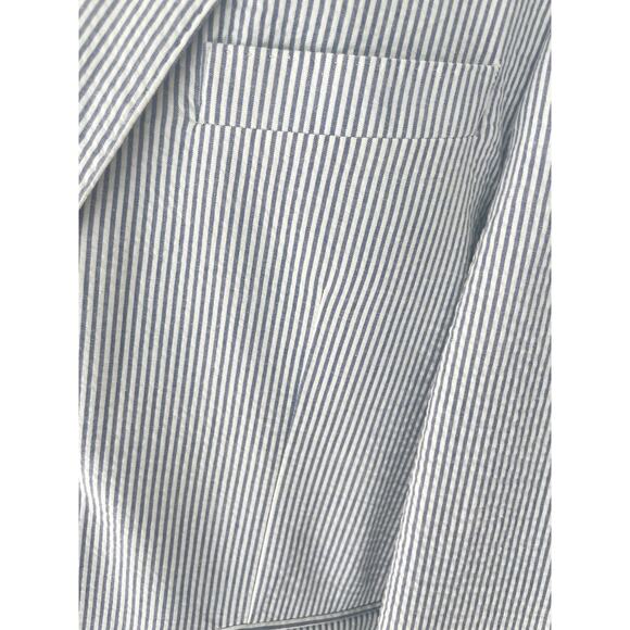 JOS A BANKS 1905 SEERSUCKER BLAZER LIGHTWEIGHT SZ L GRAY/WHITE TAILORED FIT - Picture 13 of 16